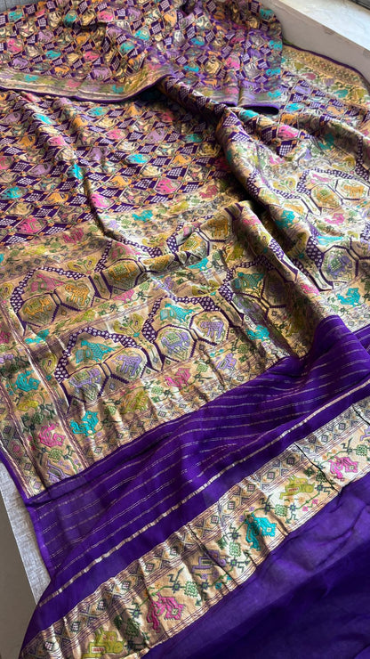 Pure Heavy Khaddi Georgette Banarasi Saree with Bandhani & Meena Weaving