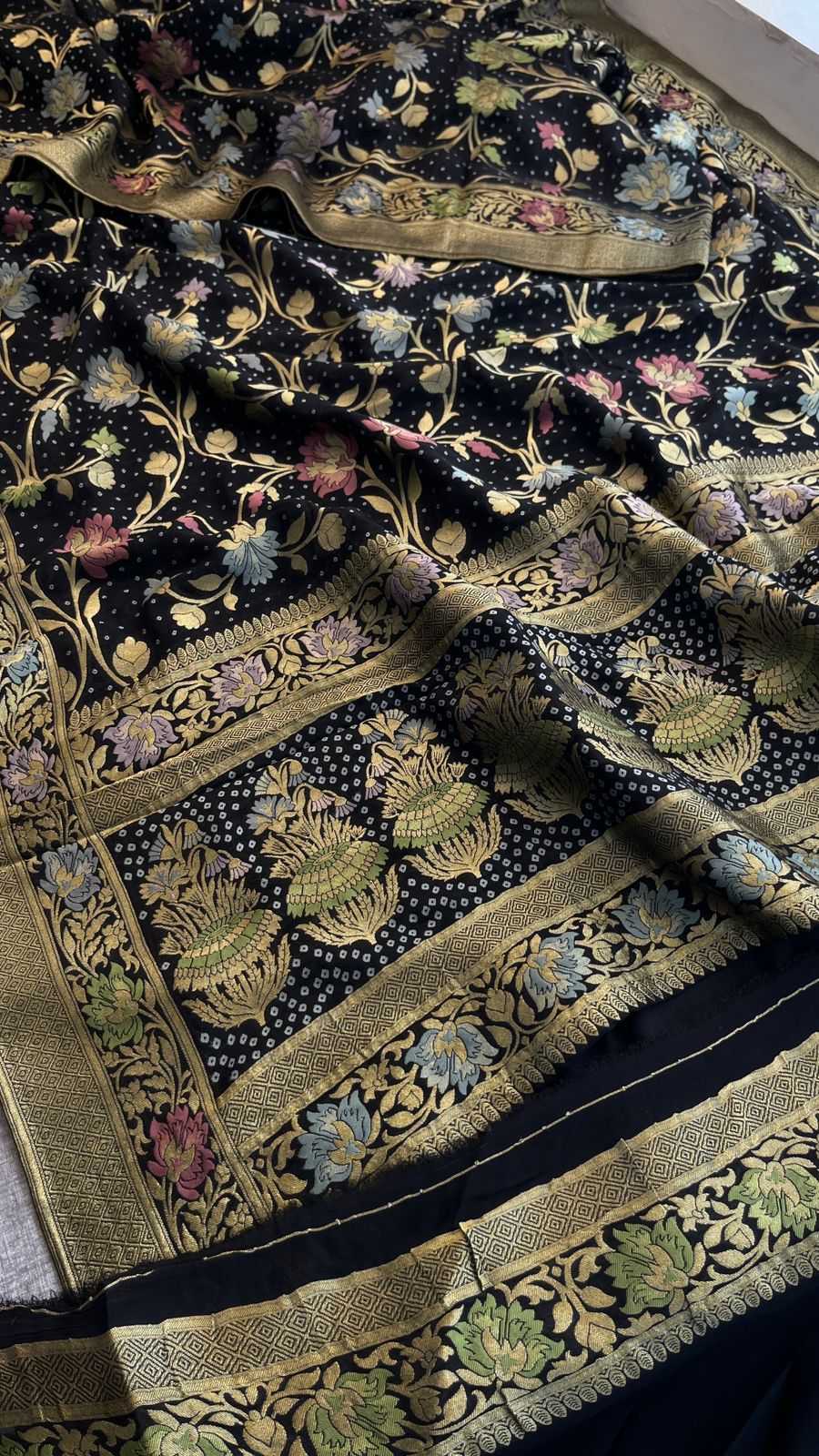 Pure Khaddi Georgette Saree with Meena Banarasi Weaving
