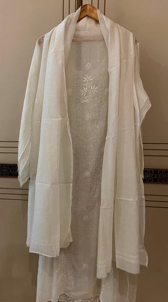 Dyeable Mul Chanderi Kurta Dupatta Set with Sequin & Katdana Work