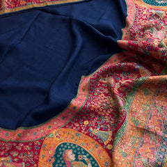 Pure Munga Tussar Silk Saree with Meena Banarasi Weaving