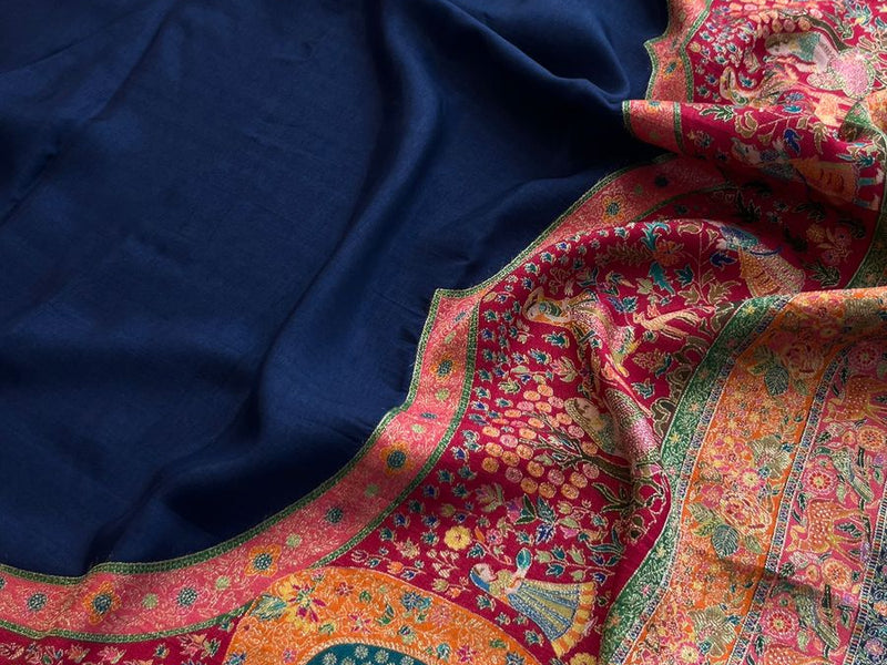 Pure Munga Tussar Silk Saree with Meena Banarasi Weaving