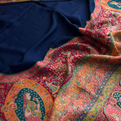 Pure Munga Tussar Silk Saree with Meena Banarasi Weaving