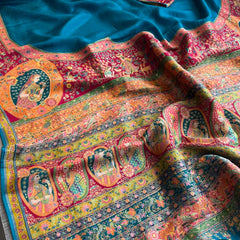 Pure Munga Tussar Silk Saree with Meena Banarasi Weaving