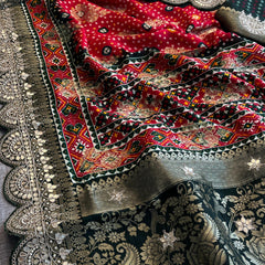 Khaddi Georgette Banarasi Saree with Gotapatti & Pearl Work