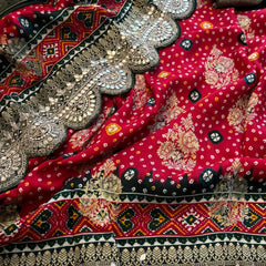 Khaddi Georgette Banarasi Saree with Gotapatti & Pearl Work