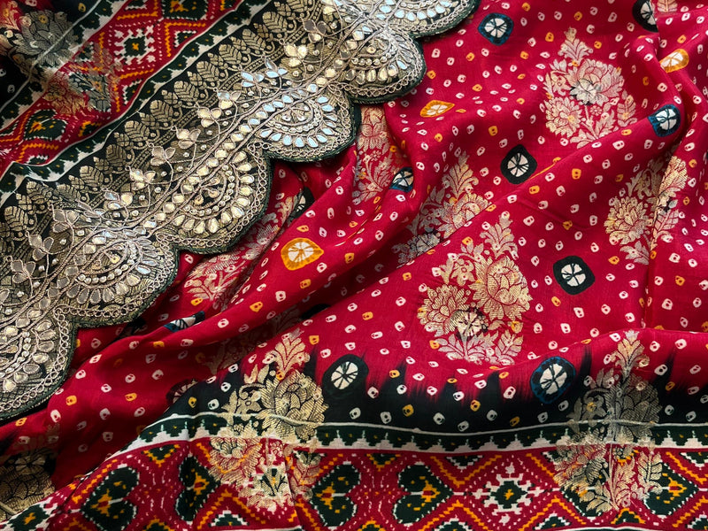 Khaddi Georgette Banarasi Saree with Gotapatti & Pearl Work