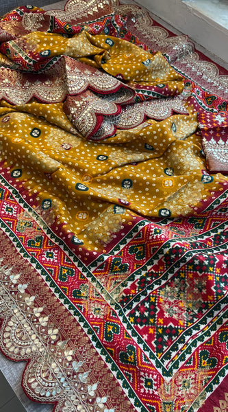 Khaddi Georgette Banarasi Saree with Gotapatti & Pearl Work