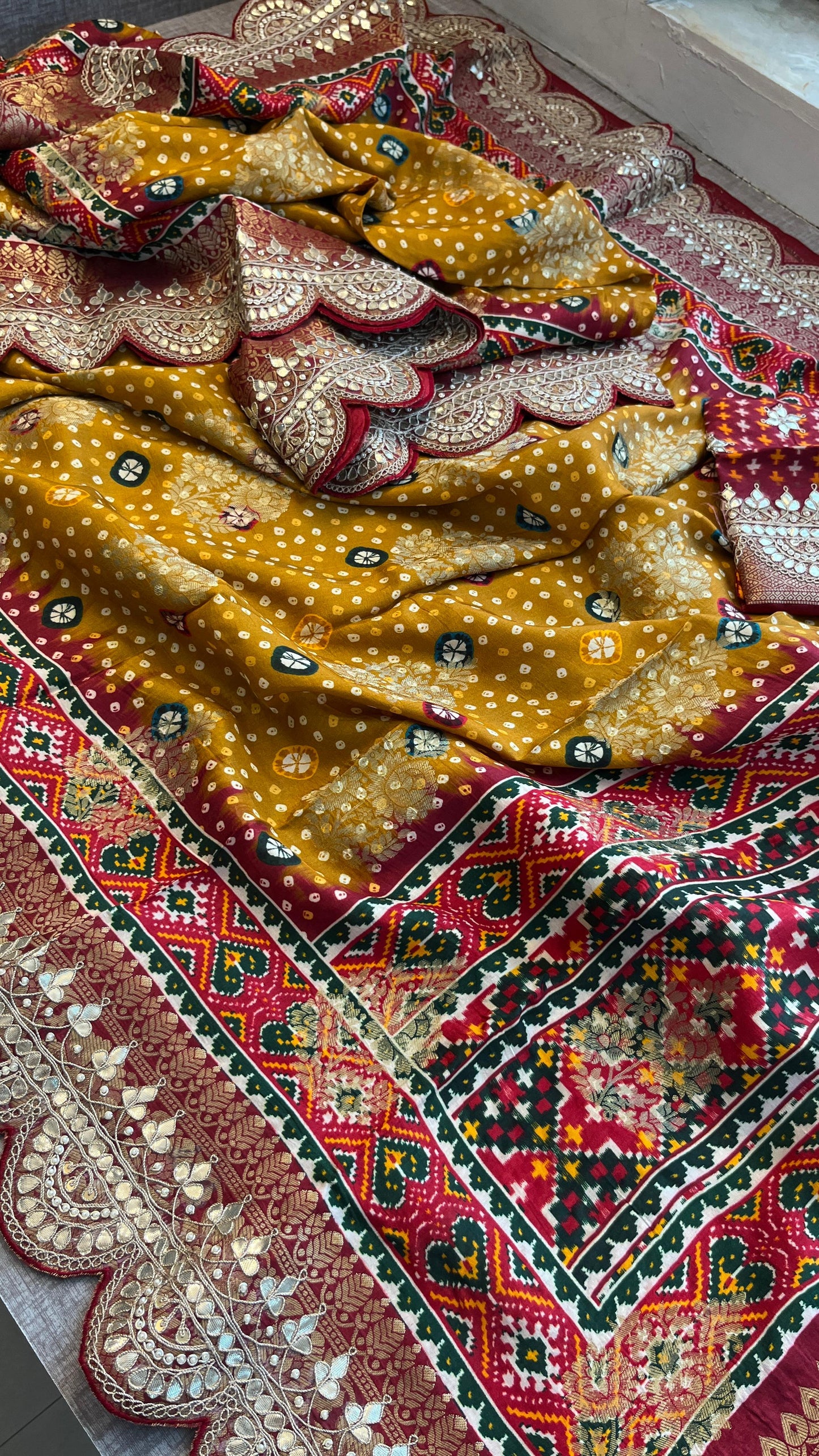 Khaddi Georgette Banarasi Saree with Gotapatti & Pearl Work