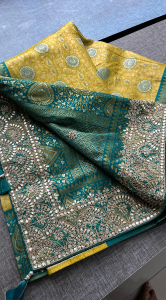 Kanjivaram Meena Silk Banarasi Saree with Gotapatti & Sequins