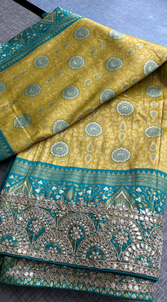 Kanjivaram Meena Silk Banarasi Saree with Gotapatti & Sequins