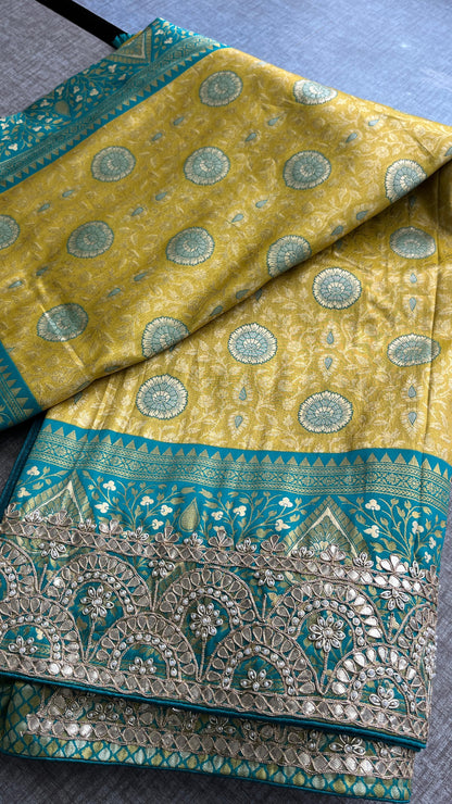Kanjivaram Meena Silk Banarasi Saree with Gotapatti & Sequins