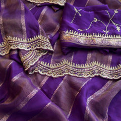 Cosmo Silk Banarasi Saree with Zardozi & Kutdana Work