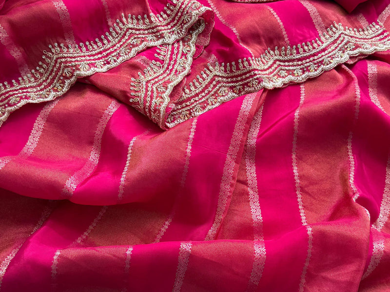 Cosmo Silk Banarasi Saree with Zardozi & Kutdana Work