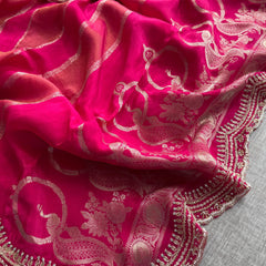 Cosmo Silk Banarasi Saree with Zardozi & Kutdana Work