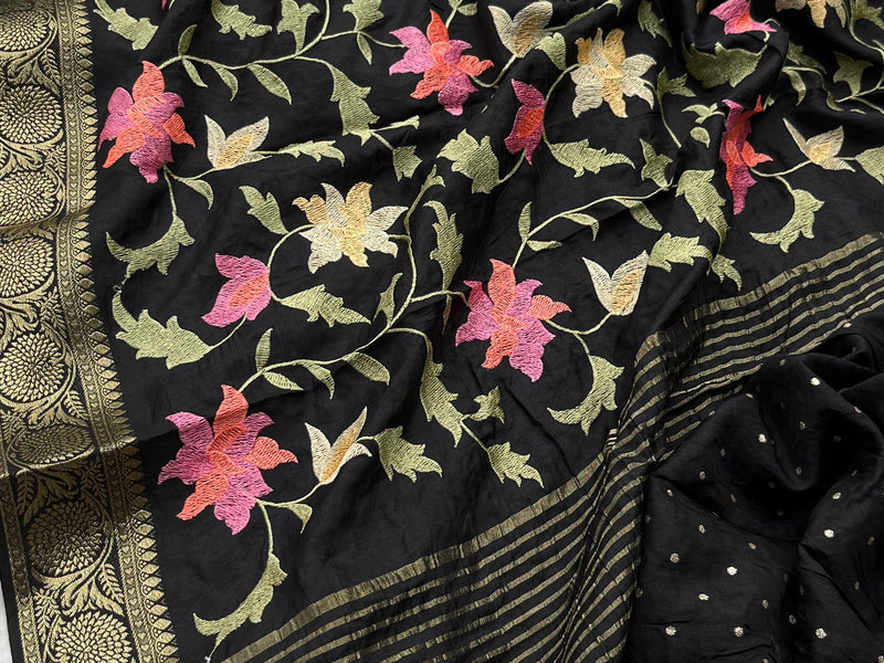 Soft Munga Banarasi Silk Saree with Multithread Embroidery
