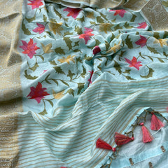 Soft Munga Banarasi Silk Saree with Multithread Embroidery