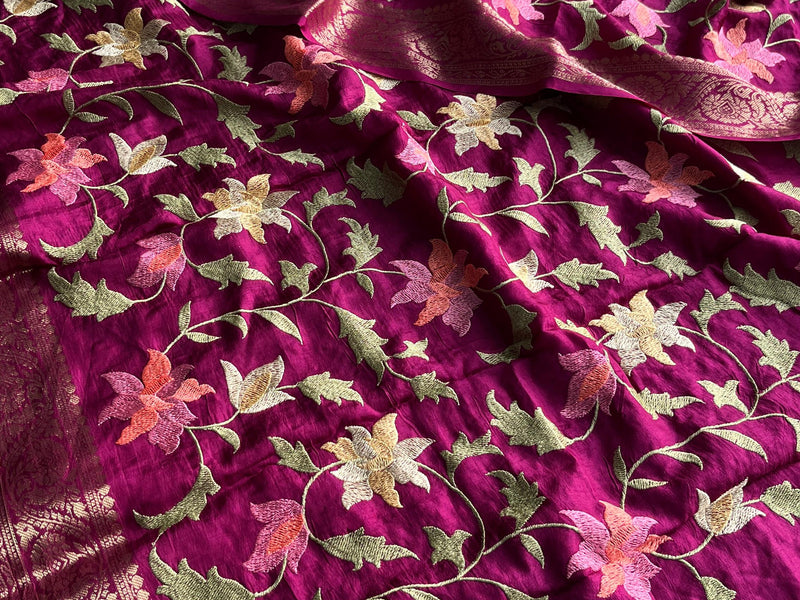 Soft Munga Banarasi Silk Saree with Multithread Embroidery