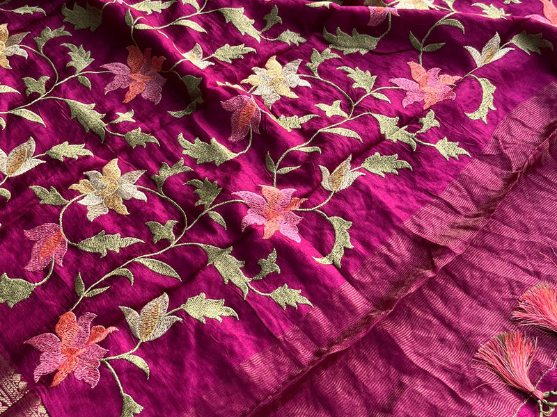 Soft Munga Banarasi Silk Saree with Multithread Embroidery