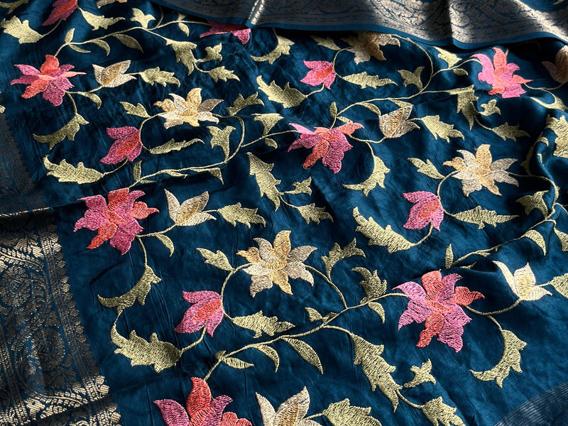 Soft Munga Banarasi Silk Saree with Multithread Embroidery