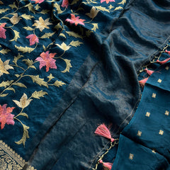 Soft Munga Banarasi Silk Saree with Multithread Embroidery