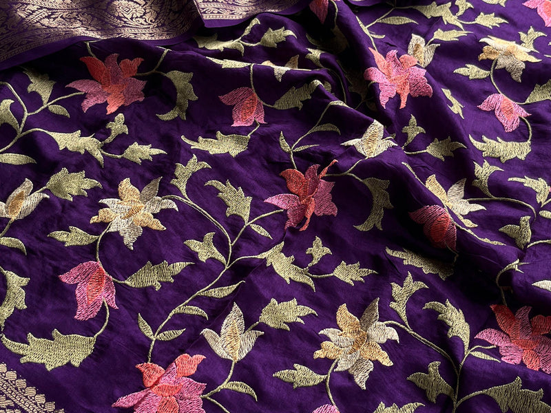 Soft Munga Banarasi Silk Saree with Multithread Embroidery