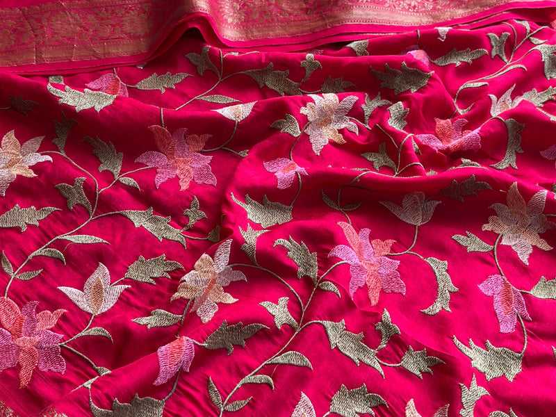 Soft Munga Banarasi Silk Saree with Multithread Embroidery