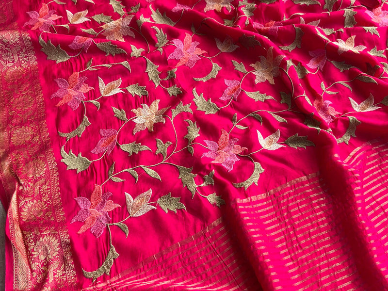 Soft Munga Banarasi Silk Saree with Multithread Embroidery