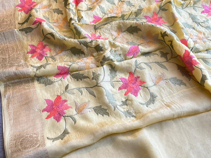 Soft Munga Banarasi Silk Saree with Multithread Embroidery