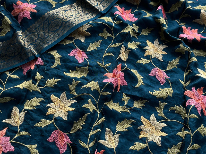 Soft Munga Banarasi Silk Saree with Multithread Embroidery