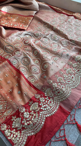 Kanjivaram Meena Banarasi Silk Saree with Zardozi & Pearl