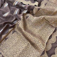 Silk Banarasi Saree with Classic Cutwork Detailing