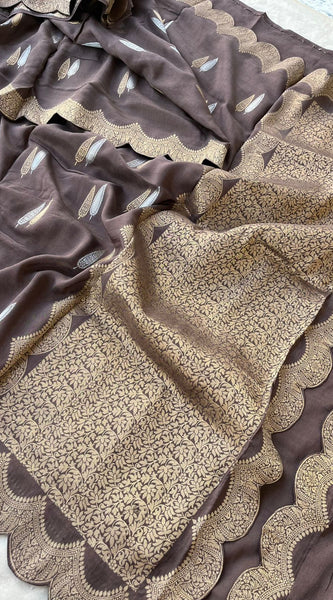 Silk Banarasi Saree with Classic Cutwork Detailing