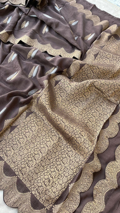 Silk Banarasi Saree with Classic Cutwork Detailing