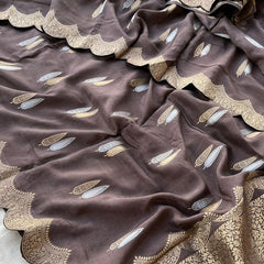 Silk Banarasi Saree with Classic Cutwork Detailing
