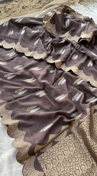Silk Banarasi Saree with Classic Cutwork Detailing