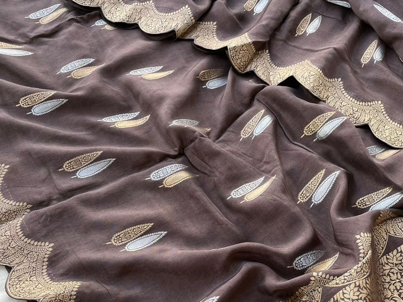Silk Banarasi Saree with Classic Cutwork Detailing
