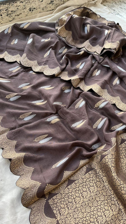 Silk Banarasi Saree with Classic Cutwork Detailing