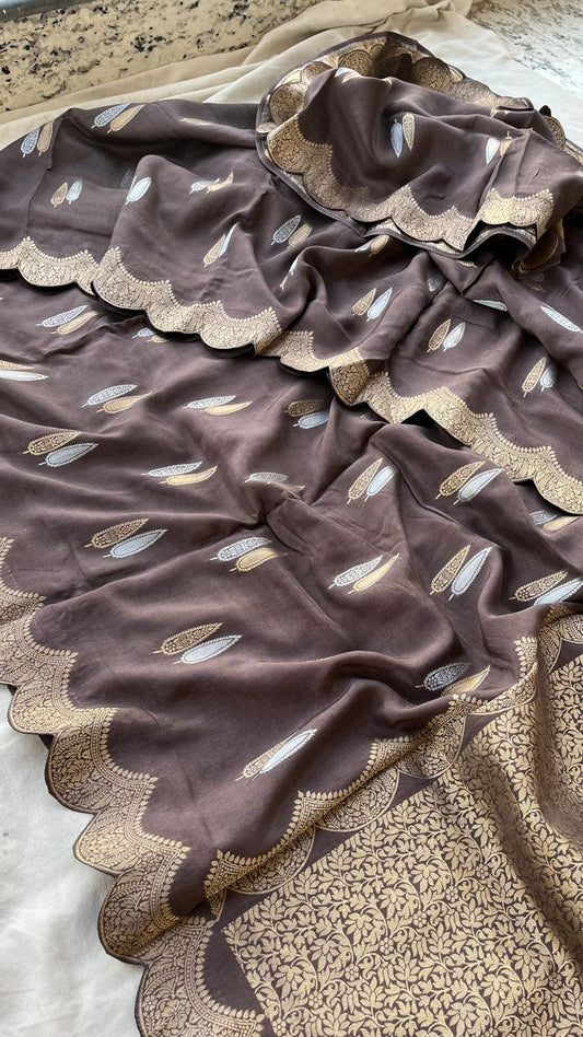 Silk Banarasi Saree with Classic Cutwork Detailing