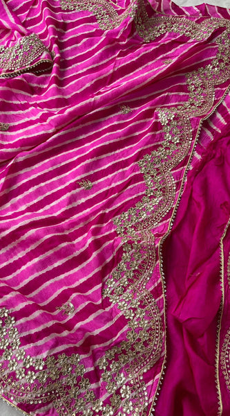 Tussar Silk Saree with Gotta Patti, Marodi & Zardozi Work