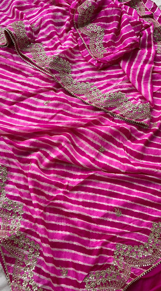 Tussar Silk Saree with Gotta Patti, Marodi & Zardozi Work