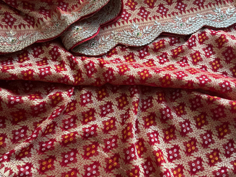 Banarasi Khaddi Georgette Saree with Zardozi & Sequins
