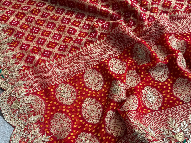Munga Banarasi Silk Saree with Pearl, Resham & Kutdana
