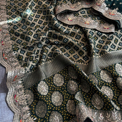 Munga Silk Banarasi Saree with Pearl, Resham & Kutdana