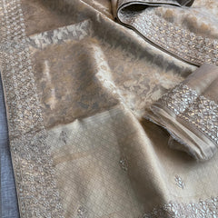 Tissue Handloom Banarasi Silk Saree with Gotapatti & Pearl