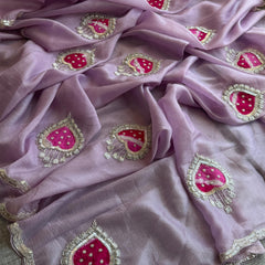 Tissue Handloom Banarasi Silk Saree with Pearl & Gotapatti