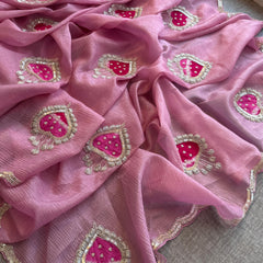 Tissue Handloom Banarasi Silk Saree with Pearl & Gotapatti