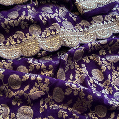 Khaddi Georgette Banarasi Saree with Pearl & Gotapatti Work