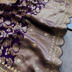 Khaddi Georgette Banarasi Saree with Pearl & Gotapatti Work