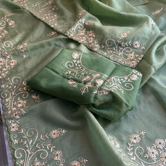 Soft Crepe Silk Saree with Zarkan & Kasab Embellishment