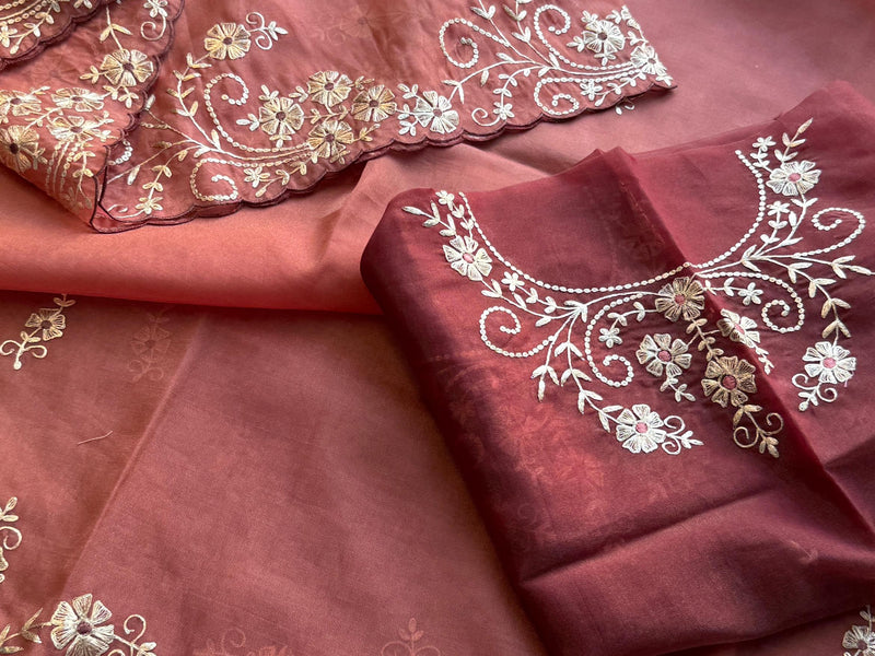 Soft Crepe Silk Saree with Zarkan & Kasab Embellishment